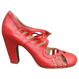 Autre Marque I.N.K High Heels Red Leather Red