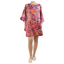 See by Chloé Vestido mini de seda estampada rosa - tamanho UK 12 Rosa