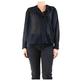Isabel Marant Etoile Top trasparente nero con volant - taglia UK 12 Nero