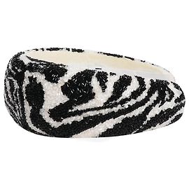 Ganni Black and white beaded headband Other