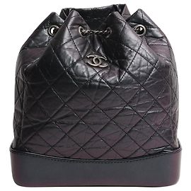 Chanel Mochila acolchoada de couro de cordeiro Gabrielle 2019 roxa Roxo