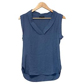 Emporio Armani Silk Sleeveless Blouse Blue