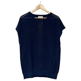 Top de punto de lino Mackintosh London Azul