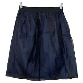 Lanvin Collection Silk Skirt Black Navy blue