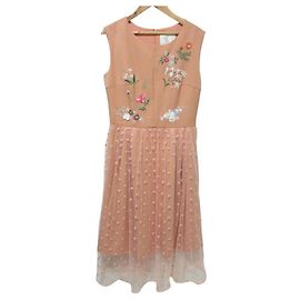 Autre Marque Chesty Punkt Tüll Langkleid Pink