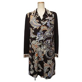 Autre Marque Giacca Lunga in Lana e Seta LEONARD FASHION Marrone Multicolore