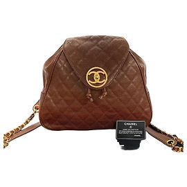 Chanel Matelasse Caviar Leather Backpack Brown
