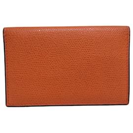 Valextra Leather Card Case Orange