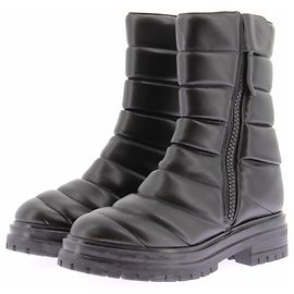Gianvito Rossi Botas pretas de couro acolchoadas Preto