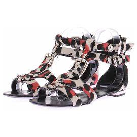 Balmain Sandali di mucca tricolore Multicolore