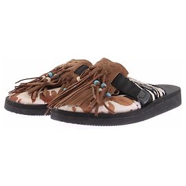 Autre Marque Mules marron à franges Marron