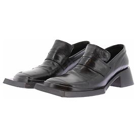Autre Marque Moccasins à talons noirs en cuir Black