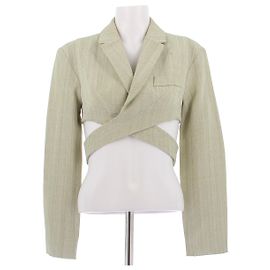 Jacquemus Blazer curto verde ano 97 em algodão e seda Verde