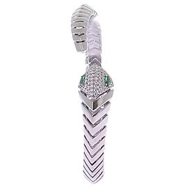 APM Monaco Pulsera con serpiente plateada y strass Plata