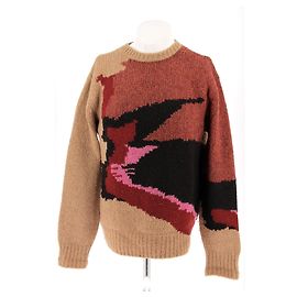 Suéter de lã multicolorido com padrão Dries Van Noten Bege