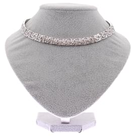 APM Monaco Colar "Ice" prateado com strass Prata