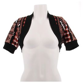 Alaïa Schwarzes besticktes Bolero mit Mustern Schwarz