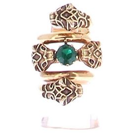 Gucci Anello con pantere in oro placcato D'oro