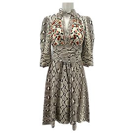 Vestido Givenchy de seda estampado pitón Talla 36 Multicolor
