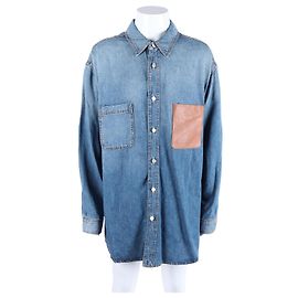 Balenciaga Langarm-Denim-Hemd Blau