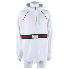 Gucci Langarm-Hoodie Weiß
