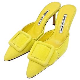 Manolo Blahnik Mule en daim Jaune