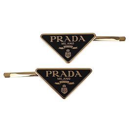 Prada Clip per capelli in metallo Nero