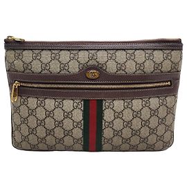 Gucci Clutch GG Supreme Ophidia Castaño