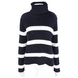 Pull à col roulé à manches longues Christian Dior Bleu
