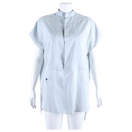 Dior Top de seda sem mangas Azul