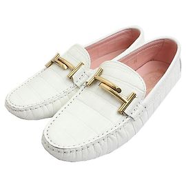 Tod's Wani Pattern White Loafer White