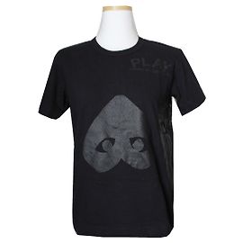 Comme Des Garcons Camiseta de algodão preta Play Preto