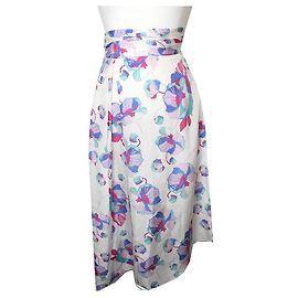 Saia de seda branca com flores Isabel Marant Branco