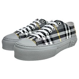 Burberry Tênis de algodão xadrez Marrom