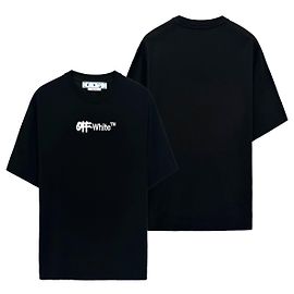 Off White Spray Short Sleeve Skate T-Shirt Black