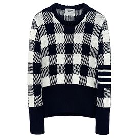 Thom Browne Gingham Check Knit Blue