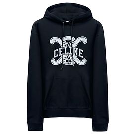 Céline Hoodie T-Shirt mit Triope-Logo Schwarz