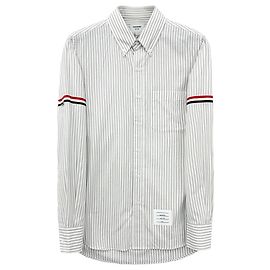 Thom Browne Camicia in cotone a righe Marrone