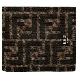 Fendi FF Fabric Wallet Brown