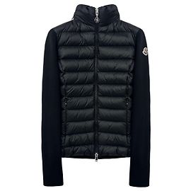 Moncler Logo Damen Leichte Jacke mit Mischpolsterung Schwarz