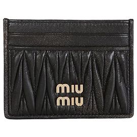 Miu Miu Tarjetero Efecto Vintage Negro