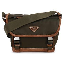 Prada Medium Nylon Suede Shoulder Bag Green