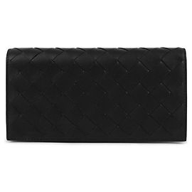 Bottega Veneta Intrecciato Long Wallet Black