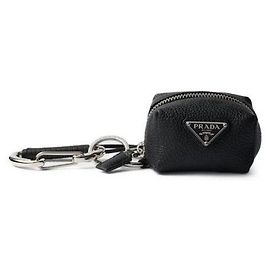Prada Leather Bag Charm Black