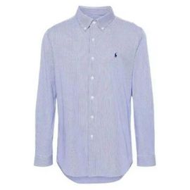 Ralph Lauren Pony Logo Embroidered Stripe Shirt White