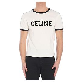 Céline Camiseta de jersey de algodón regular Blanco