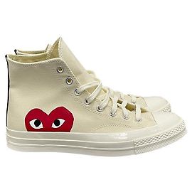 Comme Des Garcons Converse Chuck Taylor Play Heart High Top Sneakers Weiß