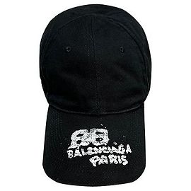 Balenciaga Hand Drawn BB Icon Baseball Cap Black