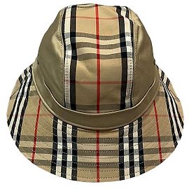 Burberry Vintage Check Panel Bucket Hat Beige Braun