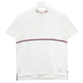 Thom Browne Three-Stripe Short Sleeve T-Shirt White White